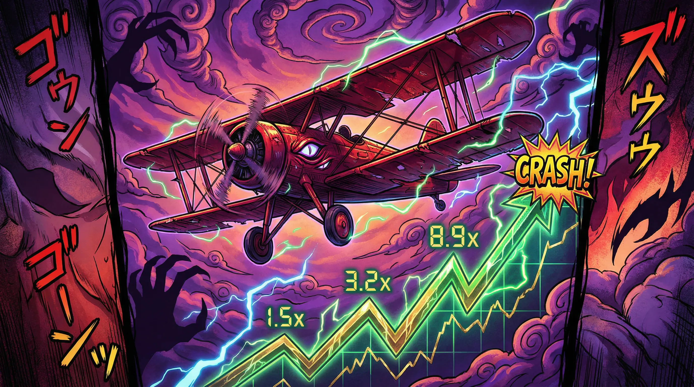 Jogo Aviator com avião vermelho e gráfico de multiplicador